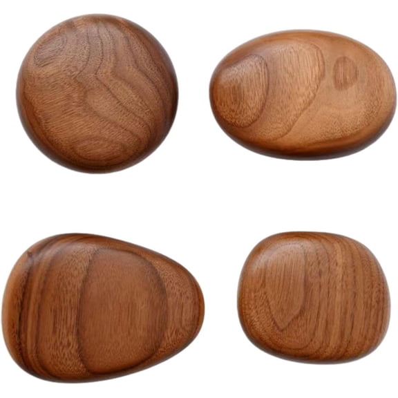 ABCISI 4Pcs Wood Wall Mounted Hooks, Wooden Coat Hooks Coat Racks for Bedroom,Home, Wood Cabinet Knobs, Wall Door Entrance Wall Hooks for Scarf, Bag, Hat,