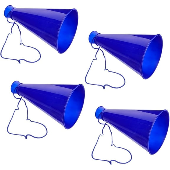 ABCISI 4pcs Cheering Horn, Plastic Mini Megaphone, Cheerleader Shouting Cone Megaphone Director Prop, Plastic Loudspeaker, Football Match Megaphone, Toddler Microphone Sports, Blue