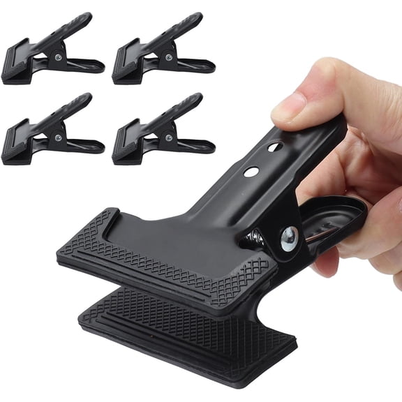 ABCISI 4pcs Wide Mouth Spring Clamps Clips, Heavy Duty Hinge Clip File Clamps, Anti Slip Metal Clamp for Woodworking, Photography, Background Stands, Home Improvement Projects