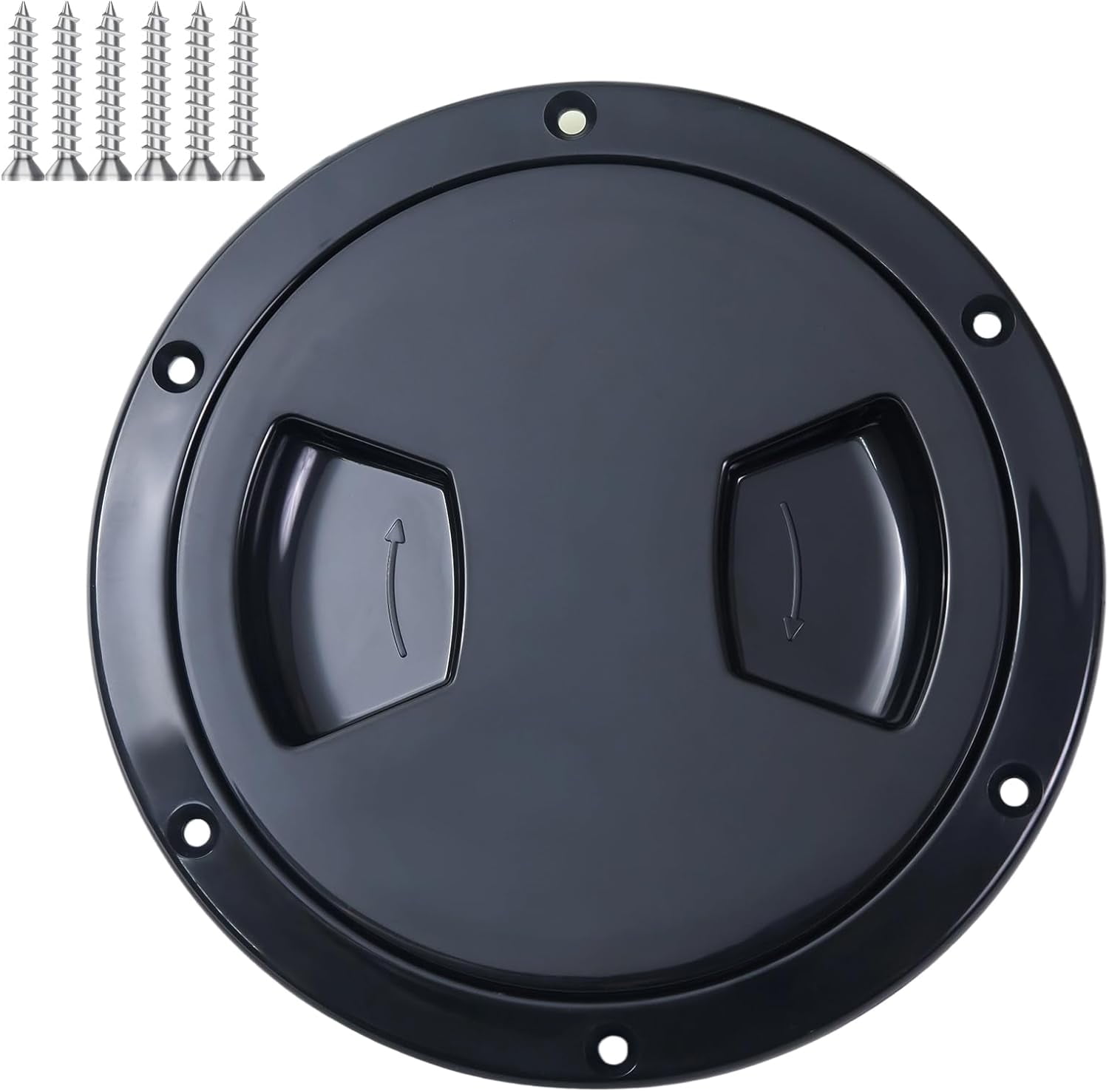 ABCISI 5 Inch Boat Deck Hatch,  Non-Slip Inspection Hatch with Detachable Cover for Marine Boat Yacht Seal Kayak Hatch Plus RV Marine Tight Hole Cover Lid, Black