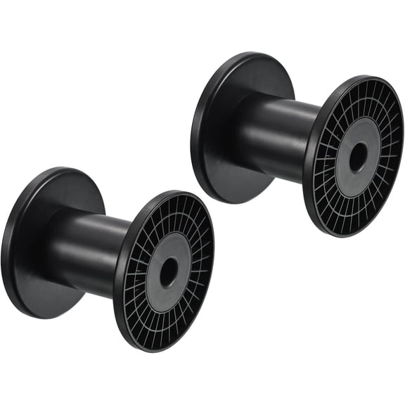 ABCISI 5 Inch Empty Spool, 2 Pack Plastic Ribbon Spools Wire Weaving Bobbins Empty Thread Chain Tape for Embroidery Thread Yarn Ribbon Crafts Sewing, Black