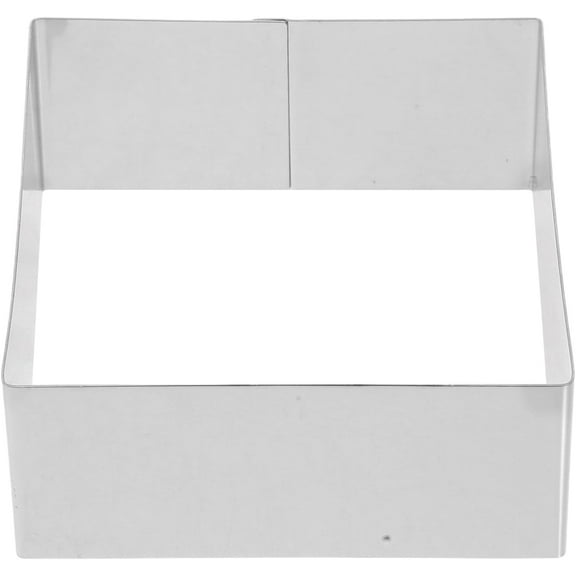 ABCISI 5 inch Square Stainless Steel Mousse Cake Ring, Pastry Cutter for Custom Desserts, Silver Shaping Mould for Baking - Kitchen Tool