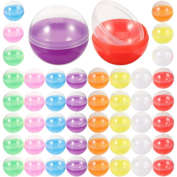 ABCISI 50 Pack Capsule Vending Machine Translucent, 1.7 Inch Empty Plastic Gumball Toys for DIY Craft Supplies, Easter Basket Stuffers Gifts Pinata Stuffers