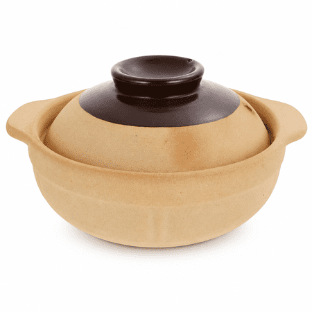ABCISI 500 ml Ceramic Donabe Clay Pot with Lid, Japanese Casserole Cooking Pot with Side Handles, 14 cm Inner Diameter for Rice, Soup, Stew and Single-Serving Meals