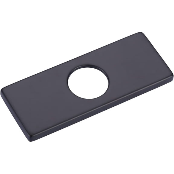 ABCISI 6 Inch Faucet Deck Plate, Matte Black Escutcheon Faucet Plate for 1-3 Hole Bathroom Mixer Tap, Rectangle Stainless Steel Kitchen Escutcheon Plate Centerset Basin Sink Hole Cover