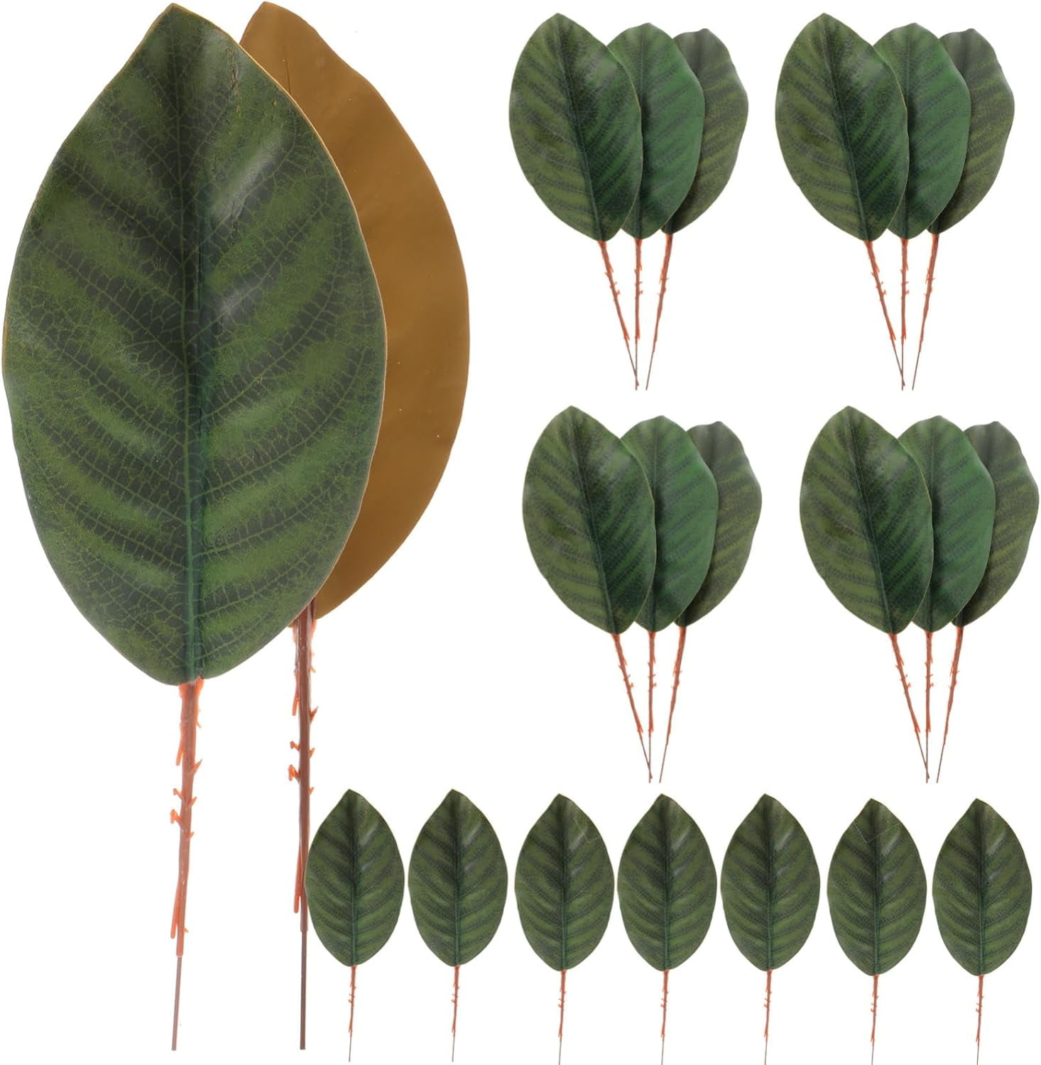 ABCISI 60 Pcs Artificial Magnolia Leaves Magnolias Stems Fake Flower Bouquet Fake Green Leaves Dried Palm Leaves Leaf Wreath Decor Green Decor Silk Leaves Touch Silk Cloth Olive Leaf