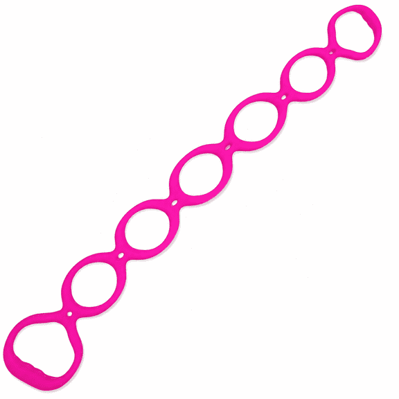 ABCISI 7 Ring Stretch Resistance Band, 12-14 lb Medium Resistance Exercise Band with 7 Grip Loops for Full Body Stretching, Yoga, Physical Therapy, Home Gym, Arm, Shoulder, Leg and Foot Training,pink