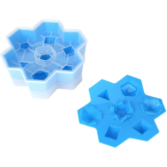 ABCISI 7 Shape Silicone Ice Tray Mold, Food Grade Silicone DIY Baking Tool for Pudding Ice Cream Cake Chocolate Hand Made Soap, Reusable Unique Dice Shape Mold for Entertaining & Culinary Creations