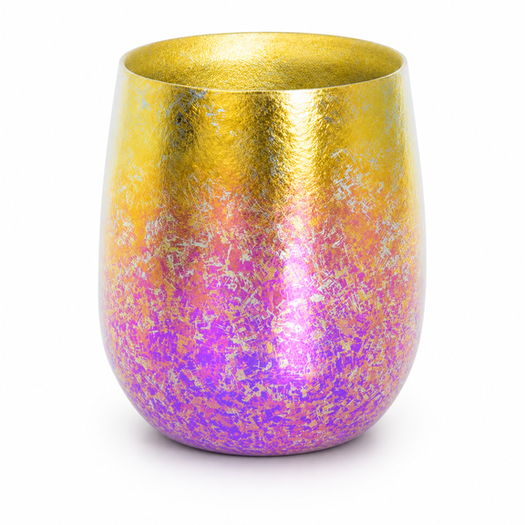ABCISI Titanium Coffee Cup, Double-Wall Insulated Mug with Ice Flower Finish, Lightweight Stemless Tumbler for Tea Wine Beer Juice Camping Hiking Picnic, Multicolor