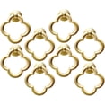 thumbnail image 1 of ABCISI 8 Pack Gold Cabinet Clover Knobs, Zinc Alloy Flower Ring Drawer Pulls, Cupboard Drawer Knobs with Screws, Furniture Hardware for Dresser Desk Vanity Kitchen Bathroom, 1 of 7