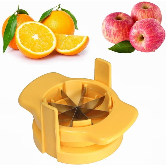 ABCISI 8-Wedge Lemon Slicer, Yellow, Polycarbonate, Plastic, Acrylonitrile Butadiene Styrene, Stainless Steel