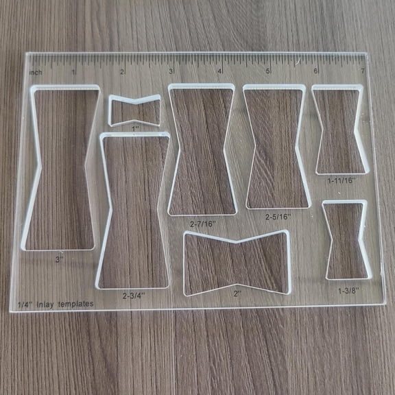 ABCISI 8 in1 Bowtie Router Template for Woodworking, 1/4'' Thick DIY Router Template Jig Kit Acrylic Butterfly Inlay Template Decorative Guide (Butterfly)