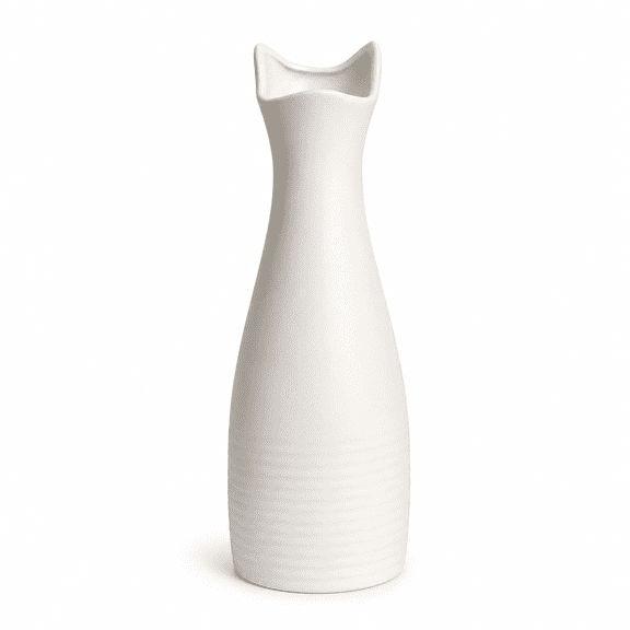 ABCISI Ceramic Cat Vase, 9 in White Flower Vase with Cat-Ear Opening, Modern Decorative Vase for Flowers, Dried Stems and Faux Arrangements, Home Office Living Room Table Decor