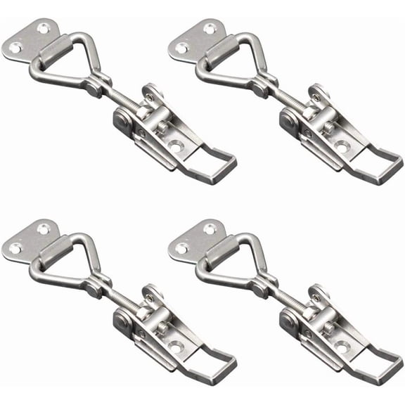 ABCISI 90 Degree Right Angle Adjustable Buckle, 304 Stainless Steel Vertical Quick Clamp Toggle Clamp Box Buckle Latch Clamp, 4 Pieces