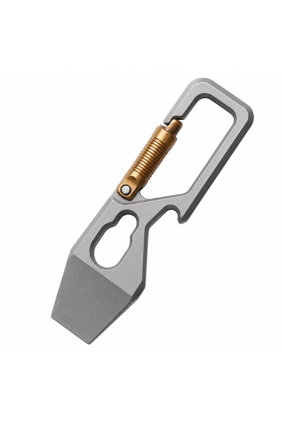 Titanium Mini Pry Bar Bottle Opener, TC4 EDC Multi Tool with Spring Gate Clip, Hex Wrench Slot and Keychain Carry for Camping, Hiking, Travel and Everyday Utility, 2.36 in