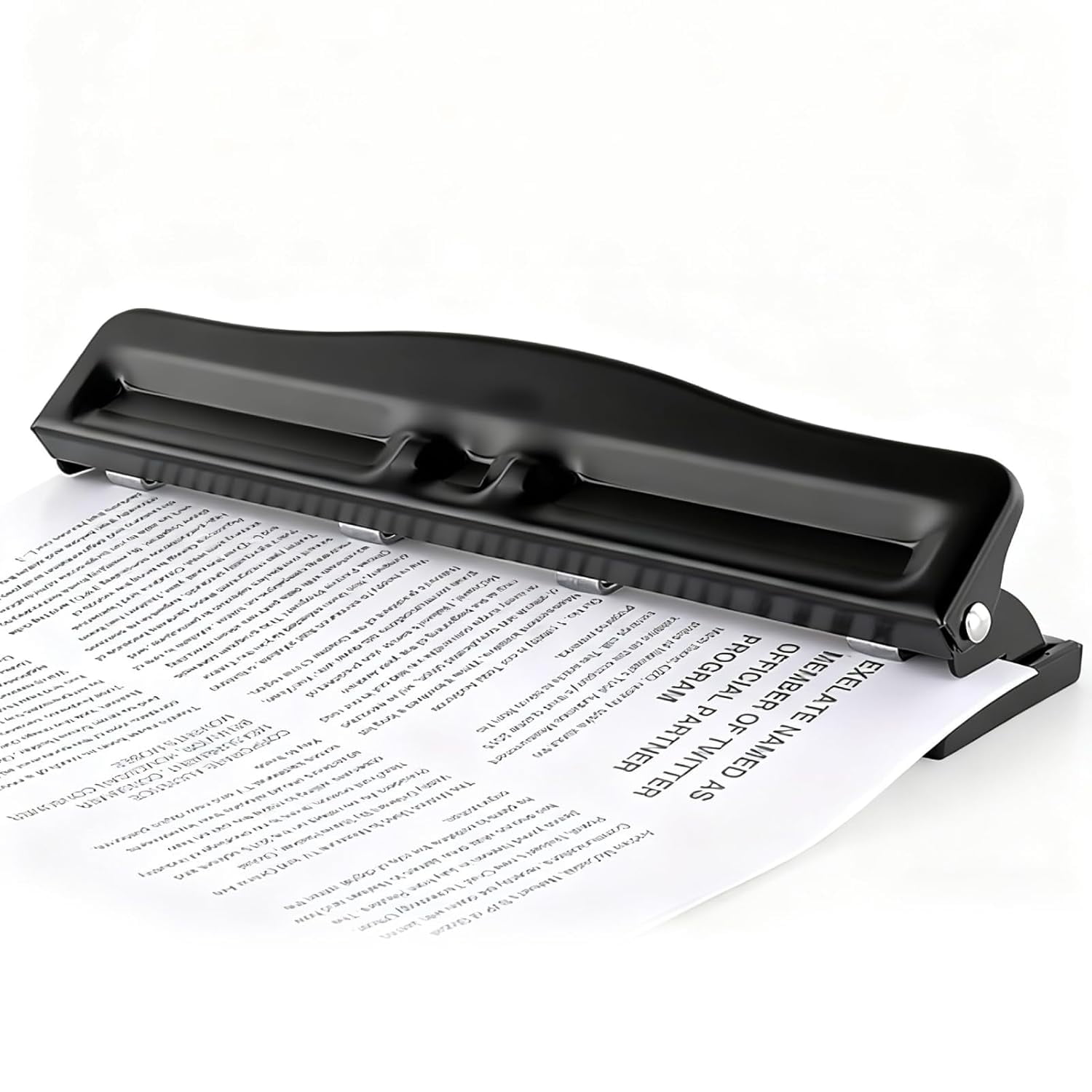 ABCISI Adjustable 4 Hole Punch, Manual Paper Punch for 10 Sheets, Portable Universal Punching Machine, Hand Account Hole Puncher Hole Punches for Office, 11.4 x 2.6 x 2.2in
