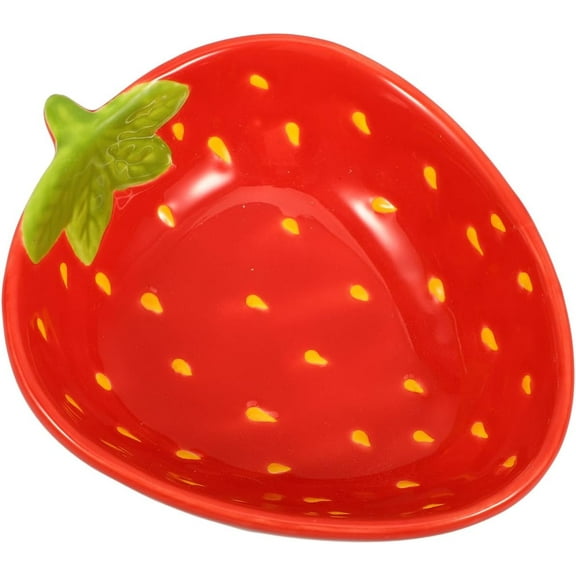 ABCISI Adorable Strawberry Shaped Ceramic Bowl, Versatile Food Serving and Dessert Bowl for Daily Use for Ice Fruit Salads and Side Dishes, Deep Bowl Tableware for Soup Noodle Rice Snack Nut Pasta