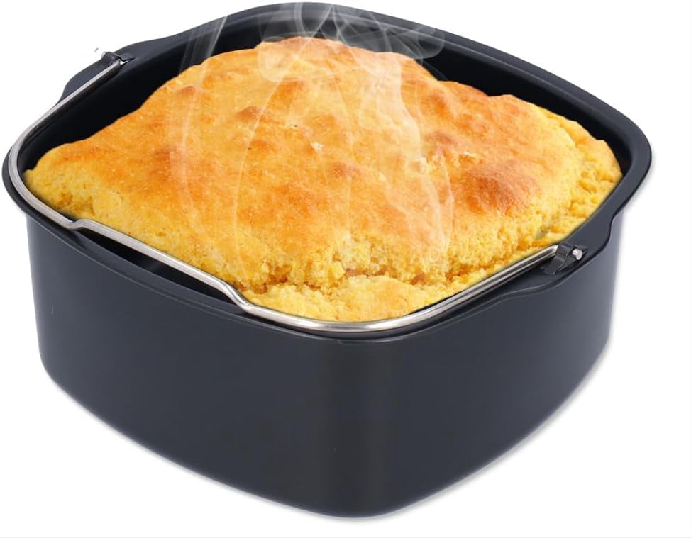 ABCISI Air Fryer Accessory, Nonstick Air Fryer Cake Barrel for Home Kitchen, Pizza Bread Baking Pan for 3.8QT-8QT Standard Deep Fryers, Dishwasher Safe(7 inch)