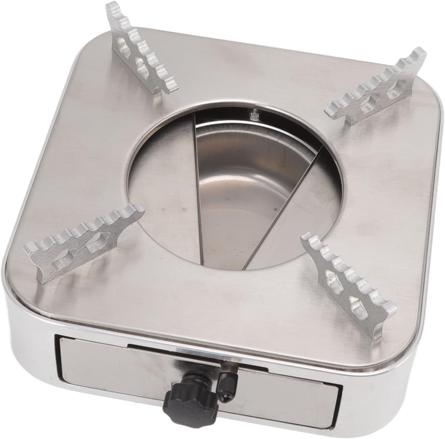 ABCISI Alcohol Stove, Backpacking Stove, Portable Alcohol Stove, Stainless Steel Silver One Piece Design Drawer Structure Spirit Burner for Home Outdoor Hiking Camping Barbecue