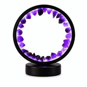 ABCISI Amethyst Crystal Lamp, 3-Color Dimmable USB Night Light with Adjustable Brightness, Eye-Caring Light Healing Crystal Table Lamp for Bedroom, Desk and Living Room