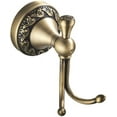 thumbnail image 1 of ABCISI Antique Brass Towel Hook, Bathroom Robe Hooks with Pattern Carving Design, Durable Wall Mounted Retro Double Hook Hanger to Hang Clothes, Bath Towel, Bag in Bedroom, Office, Dormitory, etc., 1 of 18