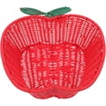 thumbnail image 1 of ABCISI Apple Basket, 11 Inch Hand-Woven Plastic Apple Shape Fruit Basket Storage Basket for Kitchen Vegetables Eggs Snacks, Red, 1 of 7