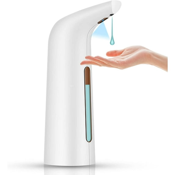 ABCISI Automatic Soap Dispenser Touchless, Battery Operated Electric, 14oz/400ml Liquid Hand Soap Dispenser with Motion Sensor, Suitable for Kitchen Bathroom Hotel, IPX6 Waterproof(White)