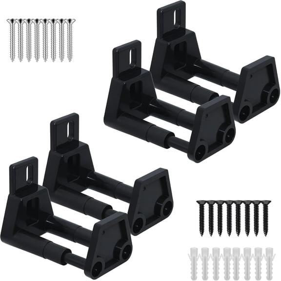 ABCISI Barn Sliding Door Floor Guide, Adjustable Wall Mount Sliding Door Guide, RV Sliding Door Guide with Screws, Reduce the Friction and Collision, Black (4 Pack)