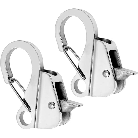 ABCISI Boat Anchor Hook Stainless Steel Knotless Anchor System, Fits 3/8"-5/8" Dock Rope Holds 8500 lbs Adjustable Anchor Clip,Fit for Truck Tent Setup Tarp Securing Hammock Gardening Guy Ropes(2PCS)