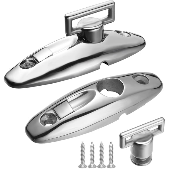 ABCISI Boat Bimini Top Swivel Deck Hinge for Straps, 360 Degree Swivel Quick Release Boat Fender Hanger 316 Stainless Steel, 3.17-inch Length, Include Screws (Pack of 2)