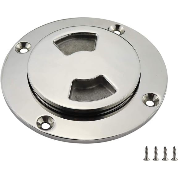 ABCISI Boat Deck Plate, Made from Heavy Duty 316 Marine Grade Stainless Steel with Fastners, 3 Inch Inside Diameter Port Hole
