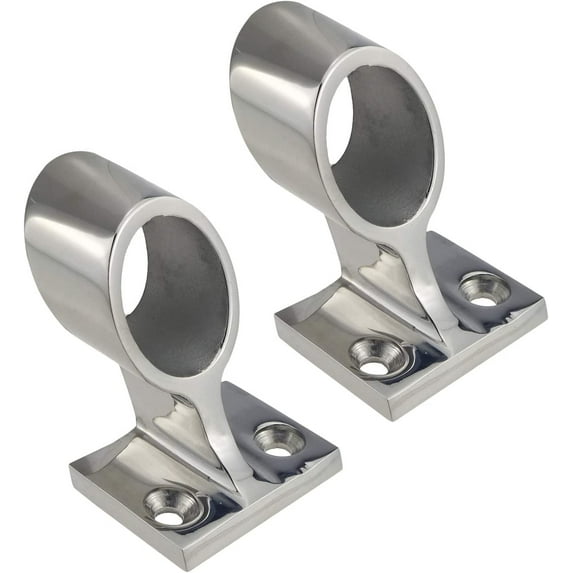 ABCISI Boat Hand Rail Bracket, Pair Heavy Duty 316SS 60°Marine Boat Stanchion Hand Rail Fitting Left-Front for 7/8" Tube