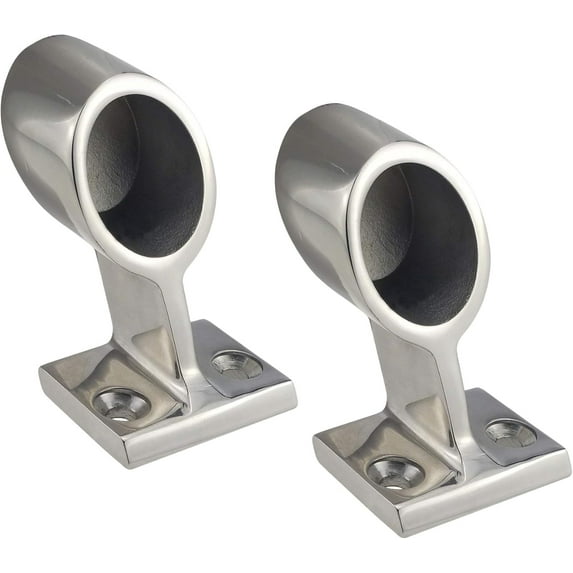 ABCISI Boat Hand Rail Bracket, Pair Heavy Duty 316SS 60°Marine Boat Stanchion Hand Rail Fitting Left-Front for 7/8" Tube