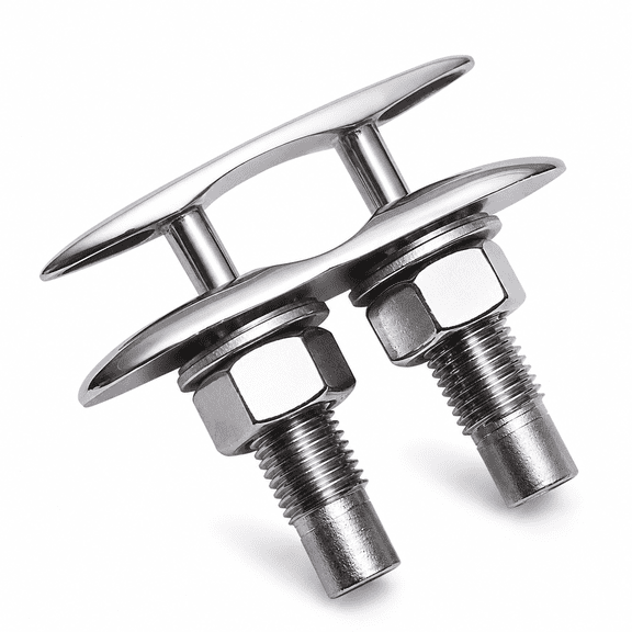 ABCISI 5 Inch Boat Pull Up Deck Cleat, 316 Stainless Steel Retractable Marine Dock Cleat, Mirror Polished Hidden Flush Mount Mooring Cleat for Boats, Yachts and Docks