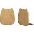 thumbnail image 1 of ABCISI Bookends for Shelves, Cat Shape Book Ends for Home Office School Library Kitchen, Cute Book Stopper, Beech Book Holder 1 Pair, 1 of 12