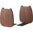 thumbnail image 1 of ABCISI Bookends for Shelves, Cat Shape Book Ends for Home Office School Library Kitchen, Cute Book Stopper, Walnut Book Holder 1 Pair, 1 of 6