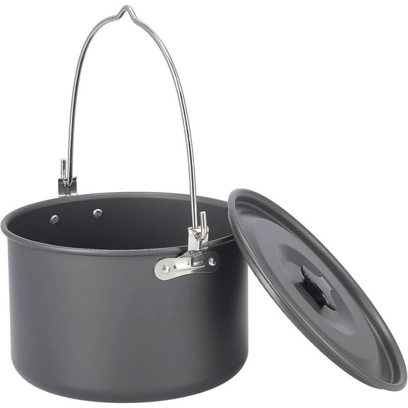 ABCISI Camping Pot Cookware, Portable Cooking Pot for Outdoor Camping Hiking, 5-Quart