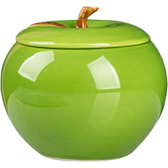 ABCISI Ceramic Apple Shape Container, Cookie Jar Sugar Bowl Candy Dish Tea Canister Food Storage Jar with Lid for Coffee Bean Cookie Sugar Tea Flour