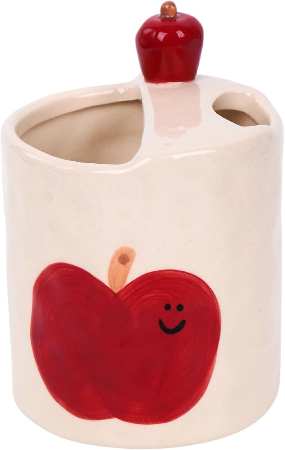 ABCISI Ceramic Coffee Mug, 10oz 3D Apple Espresso Cup for Kitchen Home Office, Novelty Porcelain Coffee Cup with Hand-Painted Apple for Water, Milk, Tea, Lovely Present and Home Decor, Red