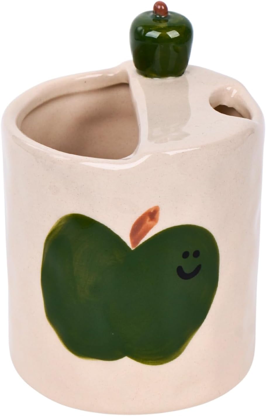 ABCISI Ceramic Coffee Mug, 10oz 3D Apple Espresso Cup for Kitchen Home Office, Novelty Porcelain Coffee Cup with Hand-Painted Apple for Water, Milk, Tea, Lovely Present and Home Decor, Green