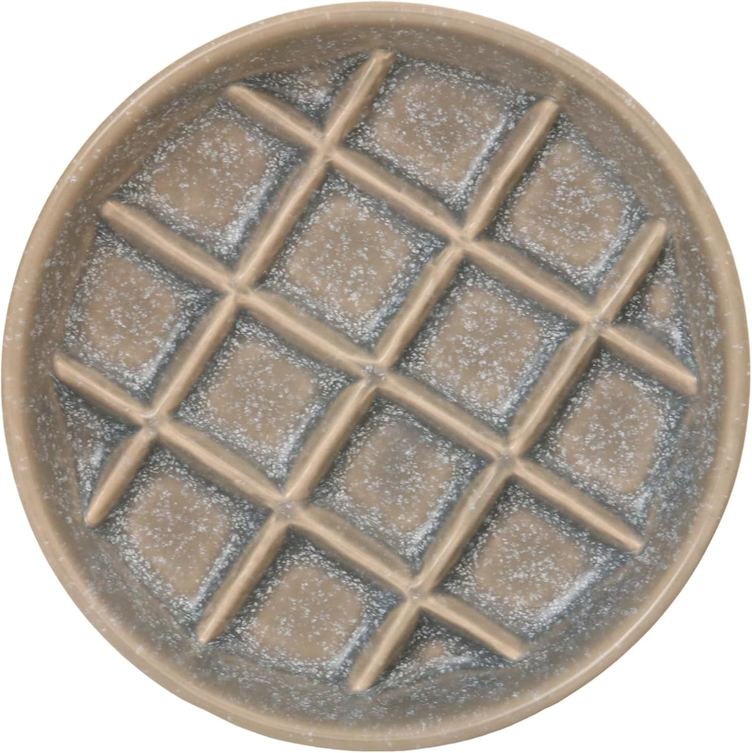 ABCISI Ceramic Slow Feeder Bowls, 6 Inch Shallow Whisker Friendly Food Bowls with Cute Grid Design - Pet Plates for All Ages Cats, Small and Medium Dogs, Dishwasher Safe (Grey)