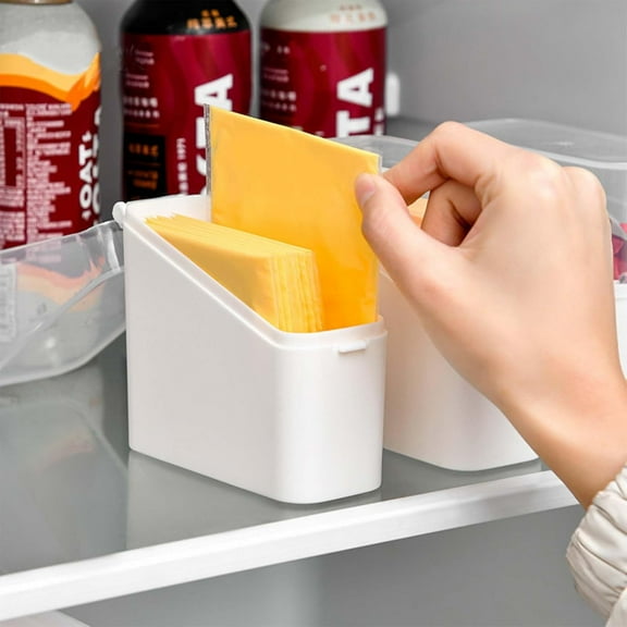 ABCISI Cheese Container for Fridge, Cheese Storage Box with Flip Lid, Plastic Cheese Keeper & Cheese Saver Holder (4pcs)