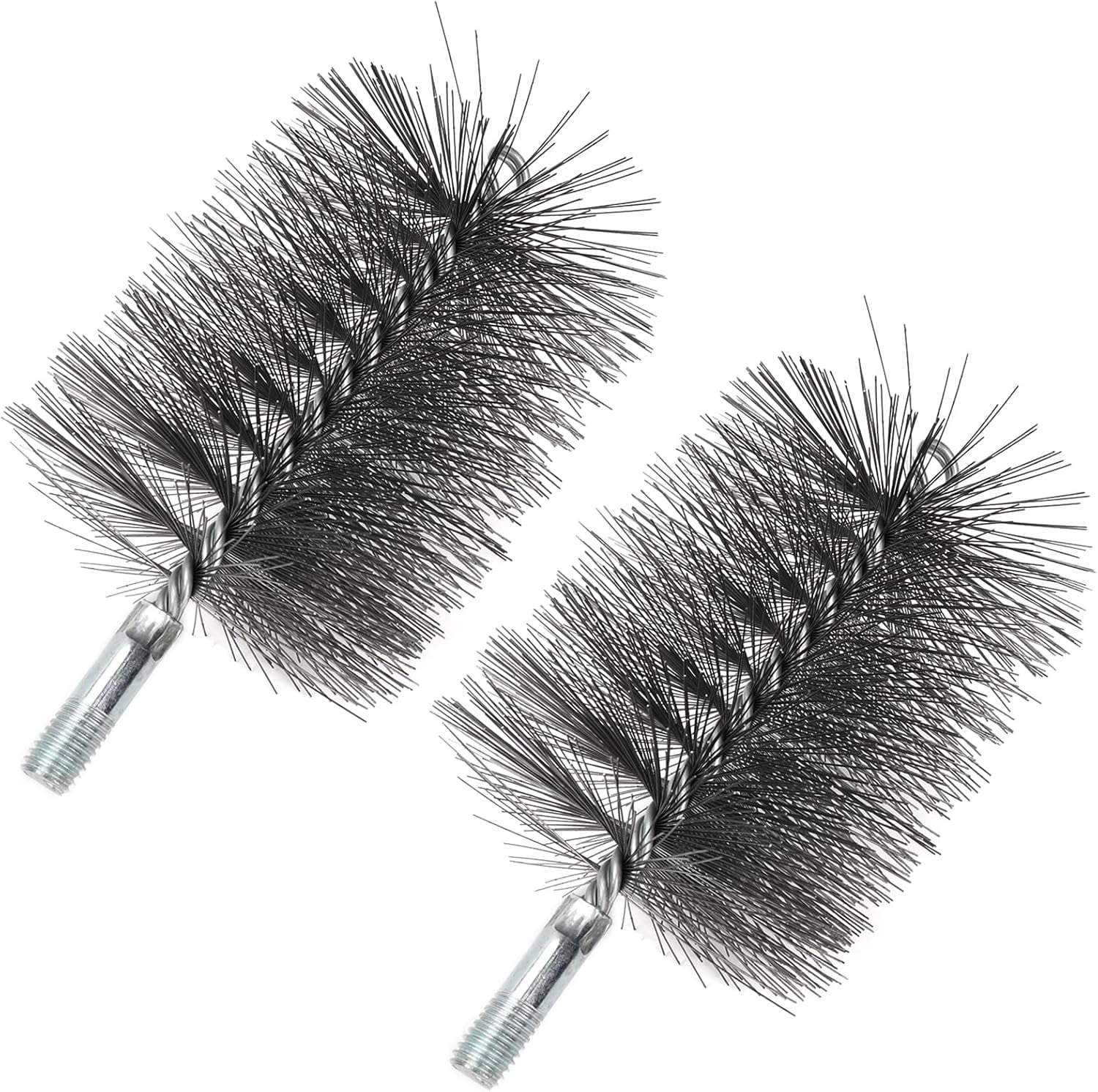ABCISI Chimney Steel Cleaning Brush with 1/4" Metric Thread Fitting for Insulated Chimneys, Stainless Steel or Metal Stove Pipes, Works with Most Chimney Rod Sets (4 Inch)