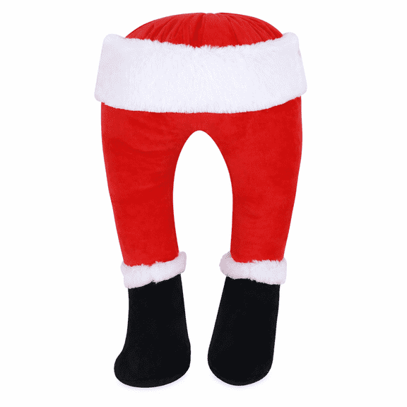 ABCISI Christmas Santa Claus Legs Decoration, 1pc Red Stuffed Fake Santa Legs with Plush Boots, Holiday Christmas Tree Ornament for Tree Topper, Fireplace, Chimney and Car Decor, 14.93 in