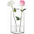 thumbnail image 1 of ABCISI Clear Plastic Vase, 4" W x 8" H High Transparency Square Acrylic Flower Vase for Home Wedding Party Centerpieces Decor(Non Breakable), 1 of 8