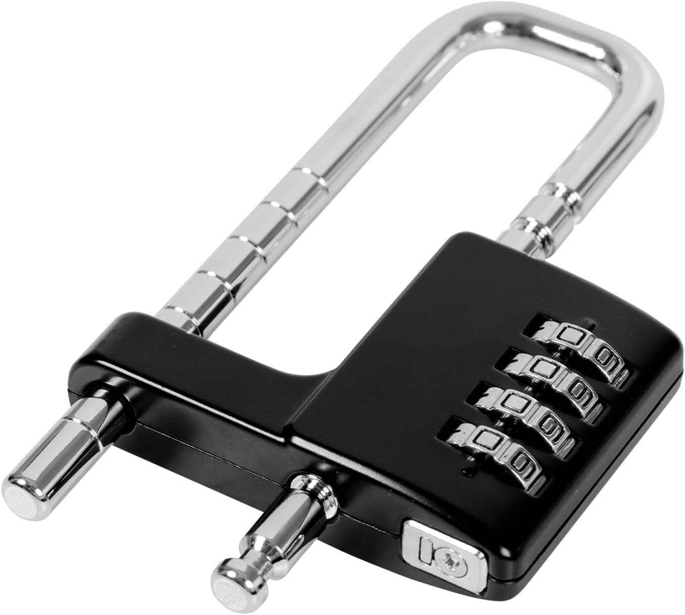 ABCISI Combination Padlock with Adjustable Shackle to Fit Different Locking Points, Zinc Alloy Versatile Lock for Cabinet Bike Gym Fences & Gate, Compact Size Can be Easily Carried and Stored, Black