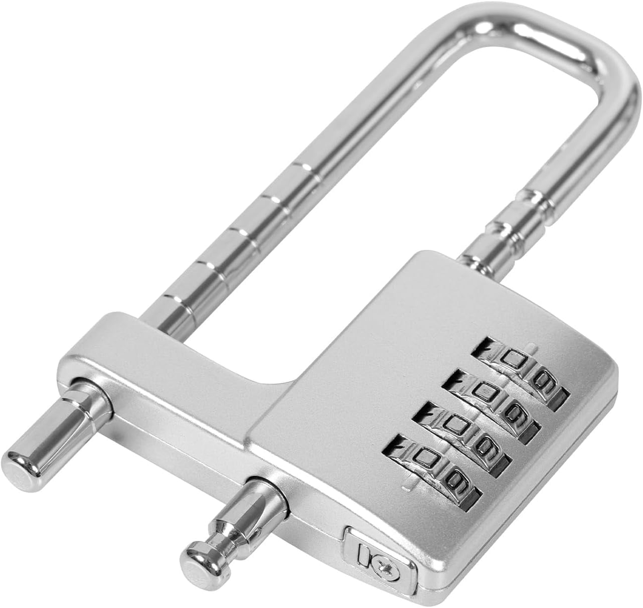 ABCISI Combination Padlock with Adjustable Shackle to Fit Different Locking Points, Zinc Alloy Versatile Lock for Cabinet Bike Gym Fences & Gate, Compact Size Can be Easily Carried and Stored, Silver