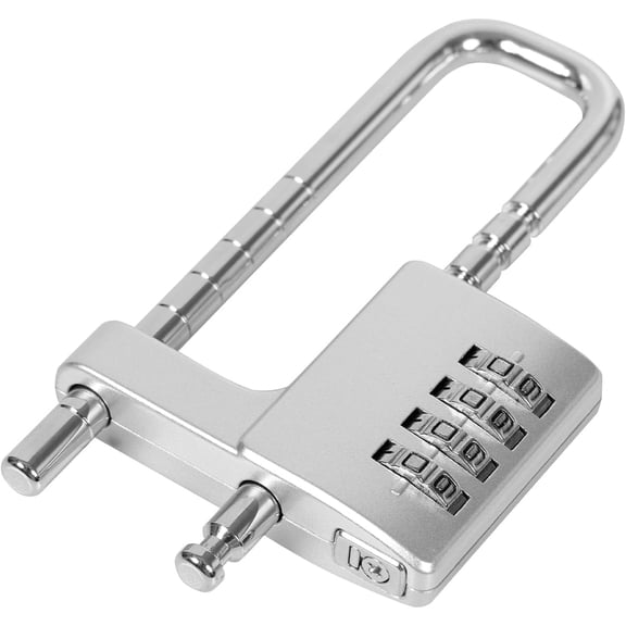 ABCISI Combination Padlock with Adjustable Shackle to Fit Different Locking Points, Zinc Alloy Versatile Lock for Cabinet Bike Gym Fences & Gate, Compact Size Can be Easily Carried and Stored, Silver
