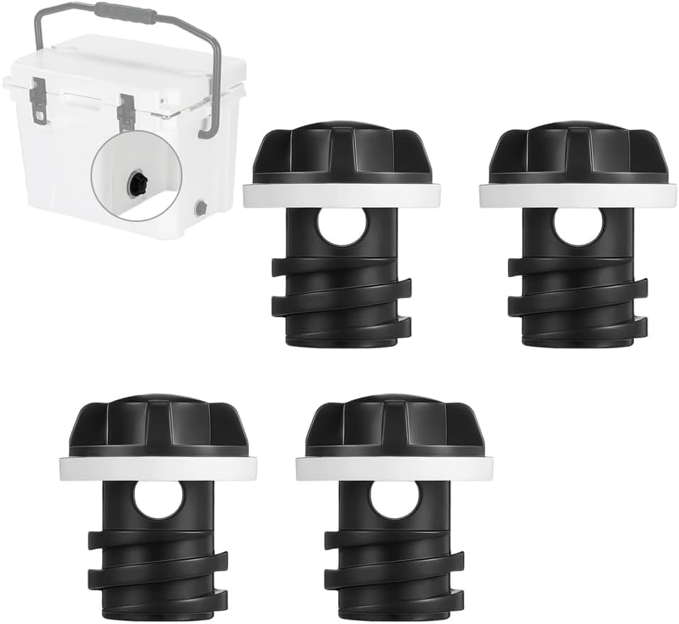 ABCISI Cooler Drain Plug Replacement, 4 Pack, Compatible with YETI, RTIC, Roadie & Tank Coolers, Leakproof Replacement Plug for Ice Chest, 1.4"W x 2"L