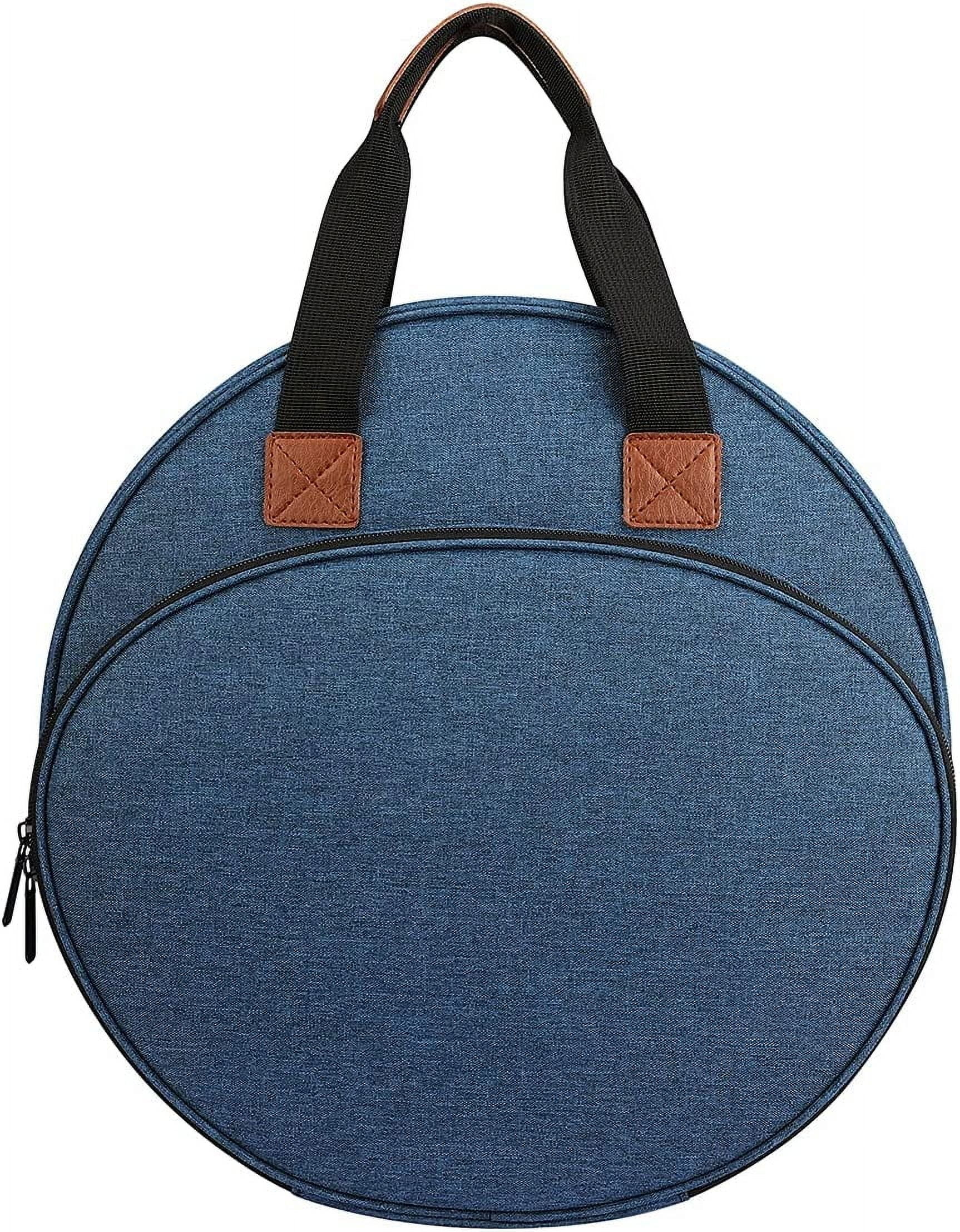 ABCISI Cross Stitch Storage Bag Blue, Embroidery Projects Bag, Sewing Crafts Storage Tote Bag, Knitting Bags with Zipper Pockets Organizer for Embroidery Hoops, Charts and Threads (Blue)
